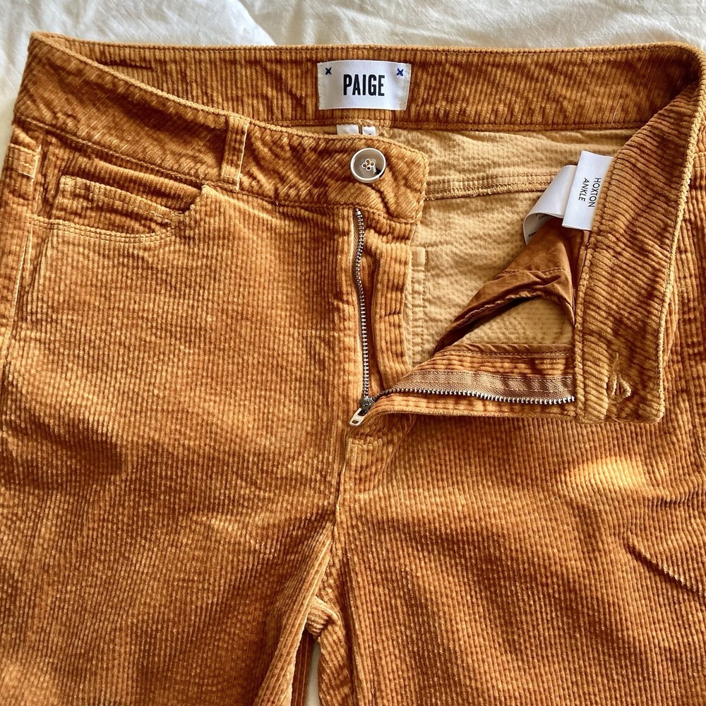 Paige Hoxton Ankle Skinny Corduroy Pants Marigold Womens 29 Fall Boho Indie EUC - Picture 6 of 16
